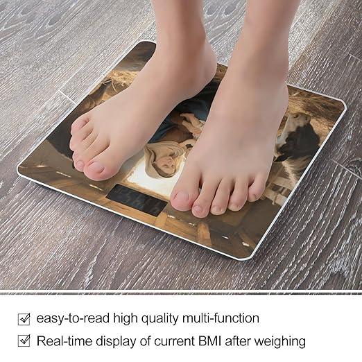 Virgin Mother Mary Weight Scale Large Digital Bathroom Scales with Bright LED Display Non Slip Digital Scale and Step On Fashion Weighing Machine for Body