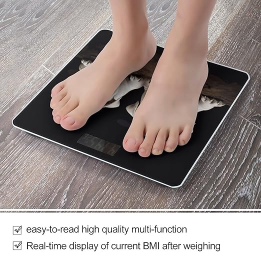 Little White Bulldog Smart Scale for Body Weight Accurate Bathroom Scale with LED Display Digital Weight Scales Weighing Machine High Precision Scales for Bath Home