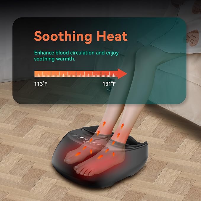 Snailax Foot Massager with Heat Remote Control Shiatsu Heated Foot Massager Machine with Deep Kneading Rolling Compression Vibration Size 13