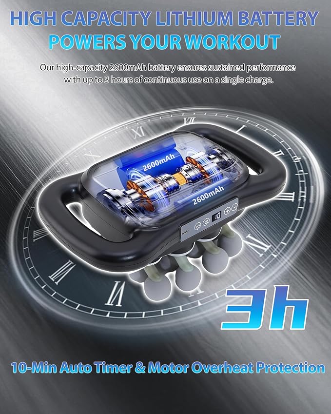16-Head Massage Gun Deep Tissue Percussion Massager with 9 Modes &amp 9 Intensities 2600mAh Battery Back Massager for Pain Relief Deep Tissue for Muscle Pain Relief in Back Legs Shoulders