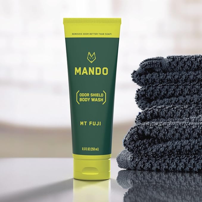 Mando Odor Shield Body Wash - Pro Sport and Mt Fuji Scents - 24 Hour Control Removes Odor Better than Soap | SLS and Paraben Free Skin Safe