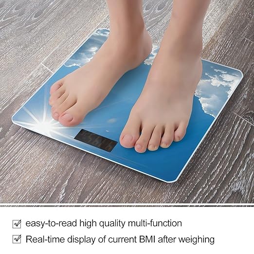 Clean Sky Smart Scale for Body Weight Accurate Bathroom Scale with LED Display Digital Weight Scales Weighing Machine High Precision Scales for Bath Home