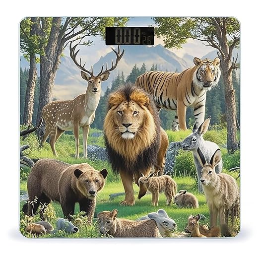 Wild Animals Scale for Body Weight Smart Scales Digital Bathroom Scale High Precision Weighing Scales with Large Display Weighing Machine for People