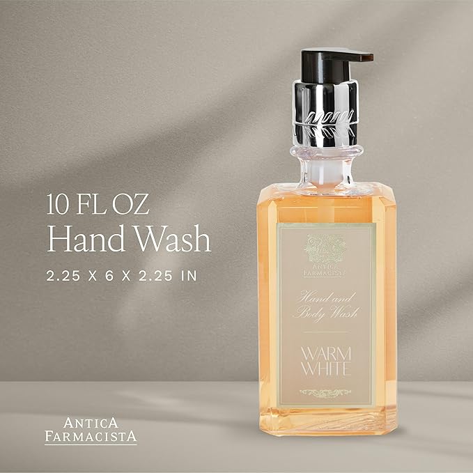 Antica Farmacista Hand &amp Body Wash - Luxury Nourishing Body Wash - Hydrating Hand Cleansing Wash - Bath &amp Body Gift - Warm White 10 fl oz
