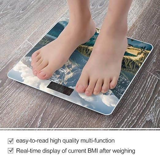 Lake Under Mountain Scale for Body Weight Smart Scales Digital Bathroom Scale High Precision Weighing Scales with Large Display Weighing Machine for People