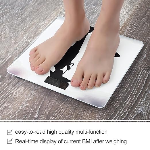 Digital Bathroom Scale for Body Weight Scale with Bright LCD Display High Accuracy Step-On Technology Auto On/Off Anime Lovers Silhouette Digital Scales 400 Lbs /180kg