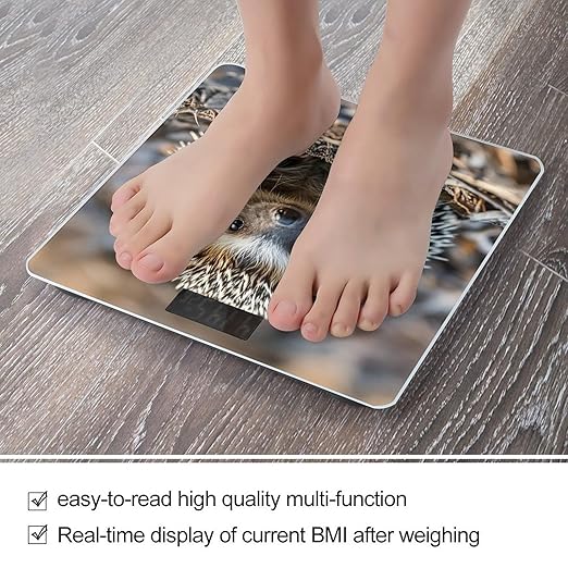 Hedgehog Scale for Body Weight Accurate Digital Bathroom Scale Toughened Glass High Precision Scales Smart Weight Scales with Large LCD Backlight Display Weighing Machine