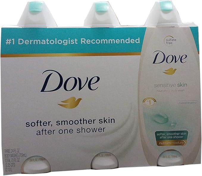 Dove Sensitive Body Wash (Pack of 3) 72.0 Fl Oz