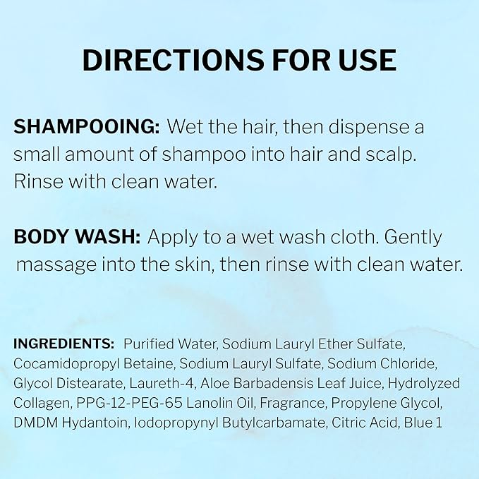 McKesson Body Wash and Shampoo - 1  Gallon Bulk Refill Full Body Wash with Aloe Summer Rain Scent - Sensitive Skin &amp Hair 2‑in‑1