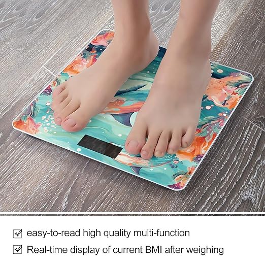 Lovely Dolphins Scale for Body Weight Digital Bathroom Scale Accurate Smart Weight Scales with Large Display Weighing Machine High Precision Scales