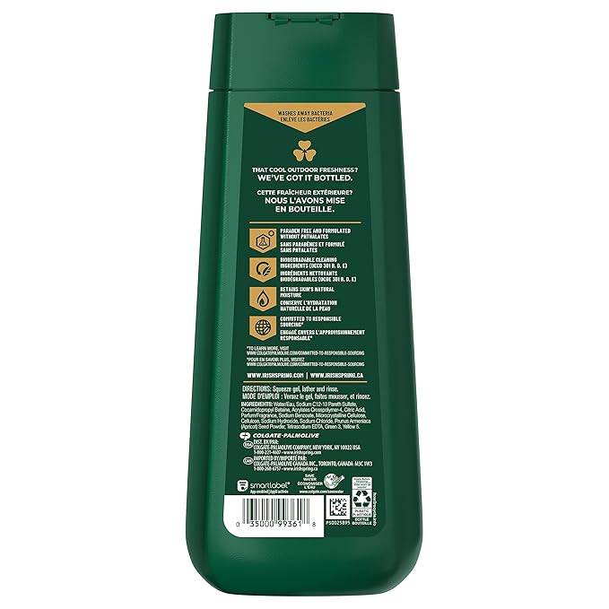Irish Spring Mens Body Wash Active Scrub Exfoliating Body Wash for Men 20 Fl oz (Pack of 4)