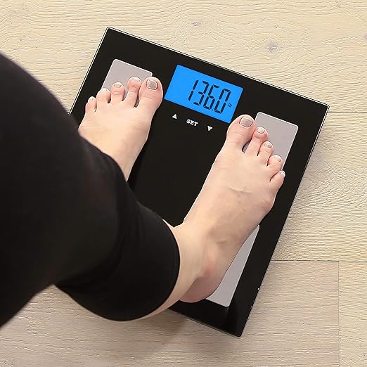 Escali Complete Health 2.0 Body Composition Scale with Bioelectrical Impedance Analysis Technology Measures Body Fat Percentage Body Water Lean Muscle &amp Total Bone Mass Black
