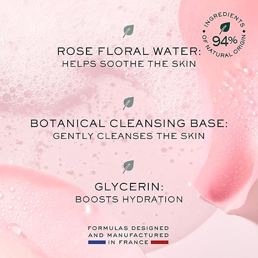 NUXE Very Rose Soothing Shower Gel Gentle Body Wash for All Skin Types Delicately Scented with Rose Floral Water