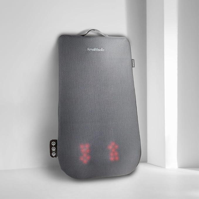 AmaMedic AM10027 Back Massage Pad Dual Massage Heads Intuitive Button Flattening Material Portable Handle