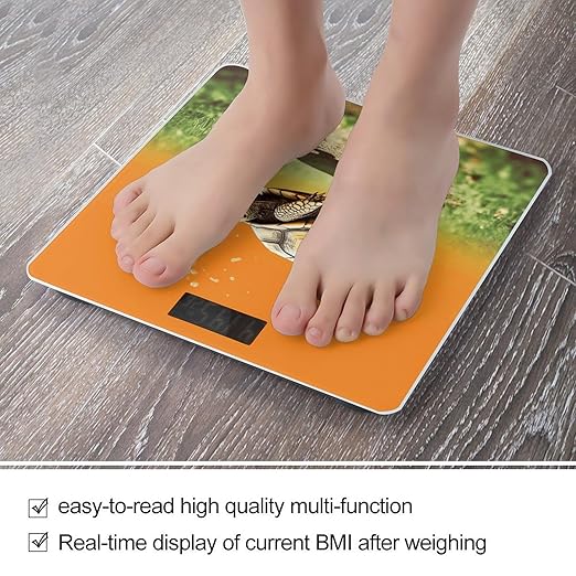 Tortoise Turtle Jumping Bathroom Scale Large LCD Backlight Display Digital Scale Rounded Corners Body Scales Automatic Power On/Off Bathroom Scales for Home Bedrooms
