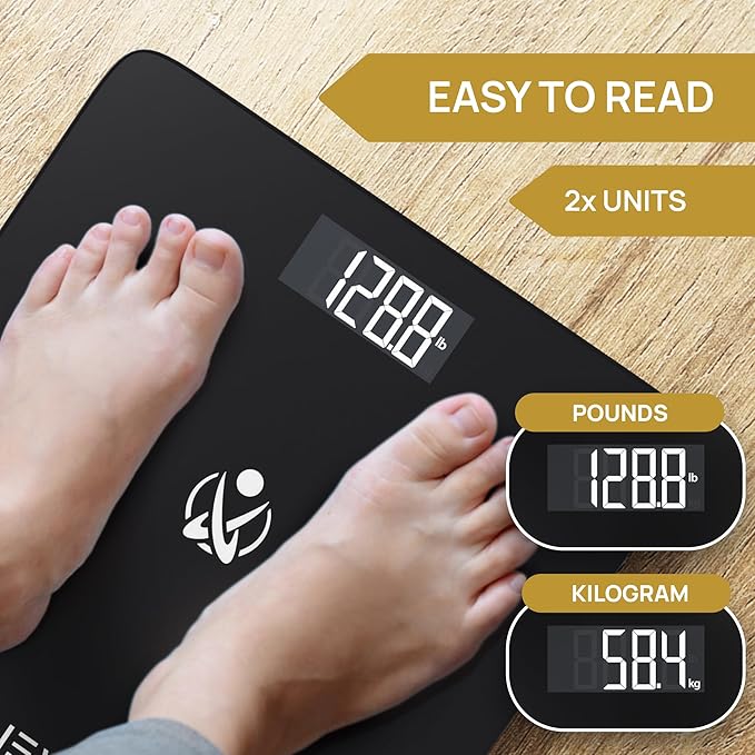 INEVIFIT Bathroom Scale &amp Digital Kitchen Scale Fitness Bundle Complete Body Composition and Nutrition Tracking Solution with Batteries Included