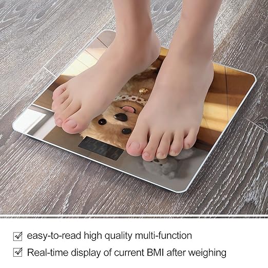 Caramel Smart Scale for Body Weight Digital Bathroom Scale Toughened Glass Weight Scale with Large LCD Backlight Display High Precision Scales Weighing Machine