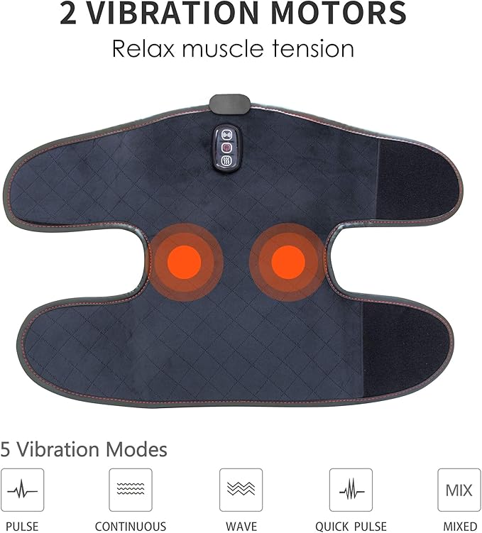 COMFIER Plug-in Heated Knee Massager with Vibration &amp Heat Wrap-Around Knee Heating Pad Pair Knee Warmers for Men Women Seniors FSA Eligible HSAMothers Day Gifts for Mom Dad