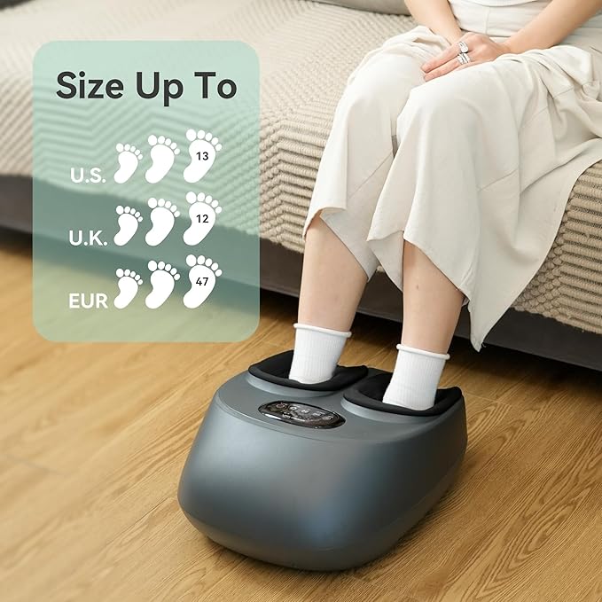 Snailax Shiatsu Foot Massager with Heat Compression Vibration Electric Foot Massager Machine for Plantar Fasciitis NeuropathyKneading Foot Warmer with Remote Control Size 13