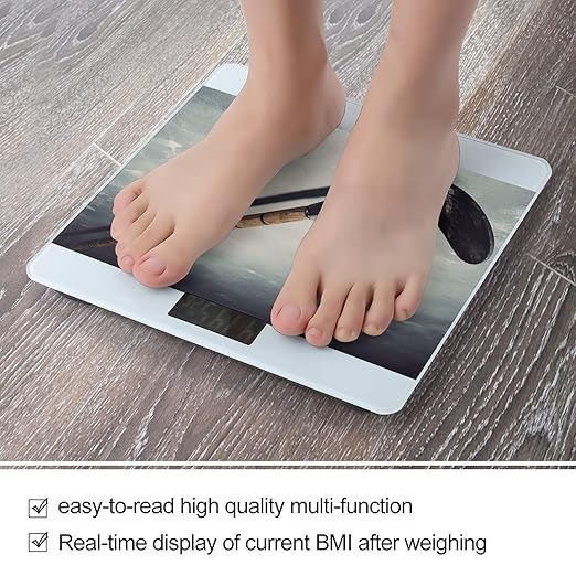 Hockey Stick Digital Bathroom Scale for Body Weight Weighing Scale with Backlit LCD Display High Precision Measurements &amp Measures Weight Up to 180kg