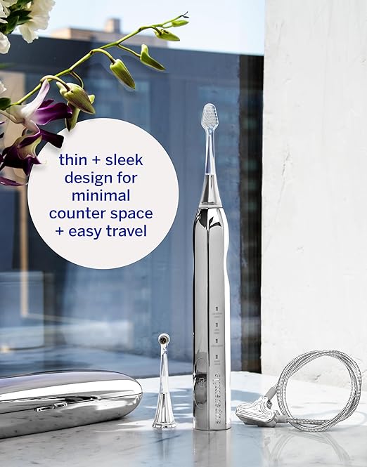 Supersmile Zina45™ Deluxe Sonic Pulse Toothbrush – Rechargeable Electric Brush with Angled Head &amp Travel Case – for Whiter Teeth and Healthier Gums