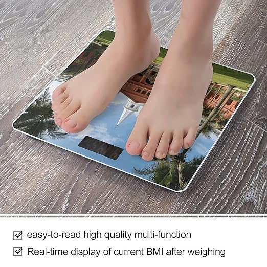 Istana Smart Scale for Body Weight Digital Bathroom Scale Toughened Glass Weight Scale with Large LCD Backlight Display High Precision Scales Weighing Machine
