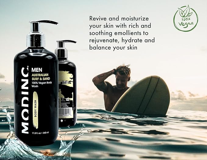 Modinc Luxury Australian Surf &amp Sand Body Wash Hydration Blend Vegan Cruelty Free Pump 11.5 Ounces