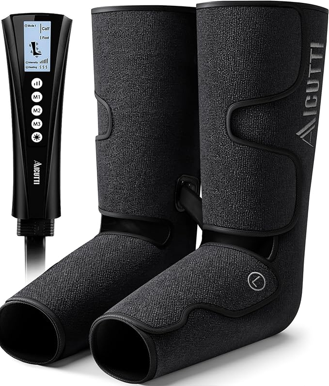 Professional Air Compression Leg and Foot Massager with Heat - Christmas &amp Birthday Gifts for Men &amp Women Improved Circulation &amp Pain Relief Ideal for Parents on Mother's Day &amp Fathe