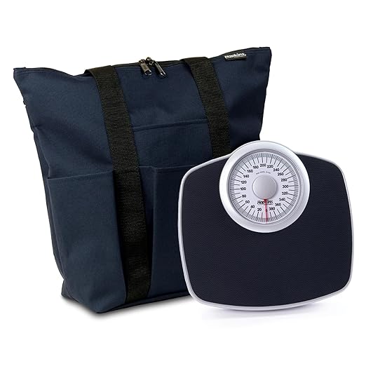 Hopkins Medical Products Professional 400lb Mechanical Scale and 3-Pocket Zippered Tote: Accurate Durable &amp Travel-Friendly for Health Professionals on The Go