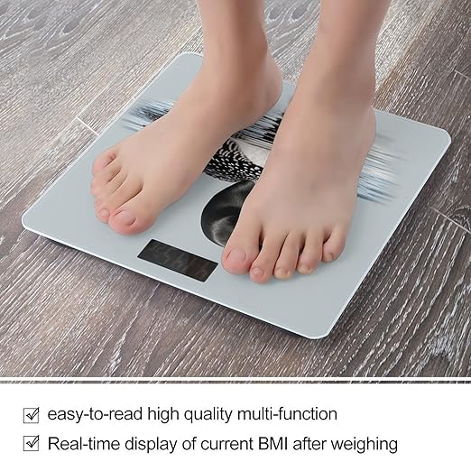 Loon Nature BirdScale for Body Weight with LCD High Precision Weighing Scales Fashion Sturdy Tempered Glass Weight Scales Easy-to-Read Digital Bathroom Scale for Daily 400lb
