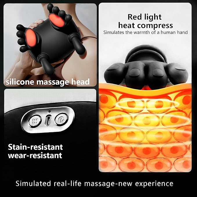 Neck Massager with Heat Electric Shoulder &amp Cervical Massage for Pain Relief deep Tissue Massage Heated for Neck Back Shoulder-2026 Black
