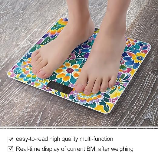 Tie Dye Scale for Body Weight Digital Bathroom Scale Accurate Smart Weight Scales with Large Display Weighing Machine High Precision Scales