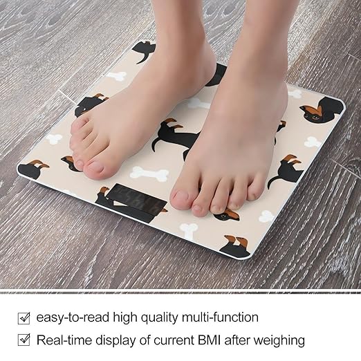 Men's Smart Scale for Body Weight Digital Bathroom Weighing Scale Automatic Switch Energy Saving Scale Wiener Dog Doxie Dachshund Weiner Dog Pet Dogs