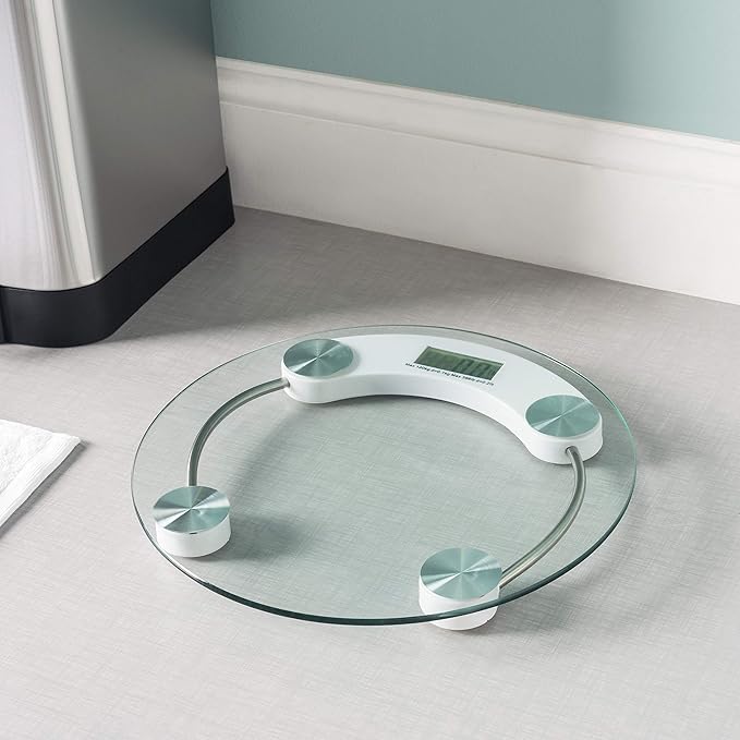 Home Basics Glass Bathroom Scale Round No Size Clear