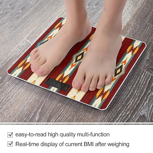 Automatic Switch Digital Bathroom Weighing Scale Smart Scale for Body Weight Indiana Western Southwest Ethnic Tribal Navajo