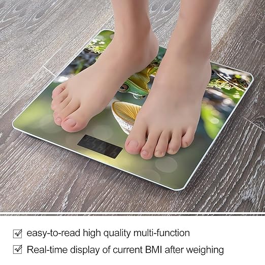 Cute Frog Under A Mushroom Smart Scale for Body Weight Accurate Bathroom Scale with LED Display Digital Weight Scales Weighing Machine High Precision Scales for Bath Home