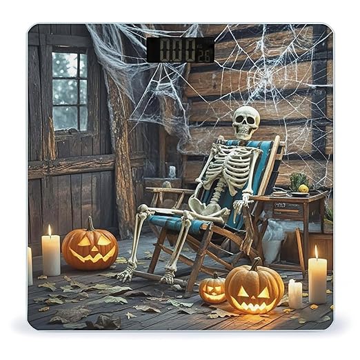 Terrifying Skeleton Ghost Scale for Body Weight Highly Accurate Digital Bathroom Body Scale Digital Bathroom Scales for People Anti-Slip Large LCD Display Smart Scales