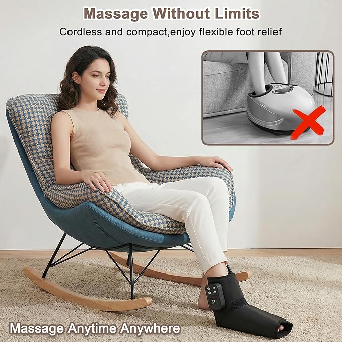 Heated Cordless Foot Massager for Plantar Pain Relief &amp Swelling for Ankle Feet and Blood Circulation Perfect Gifts for Men Women Dad Mom (Birthday Holiday)