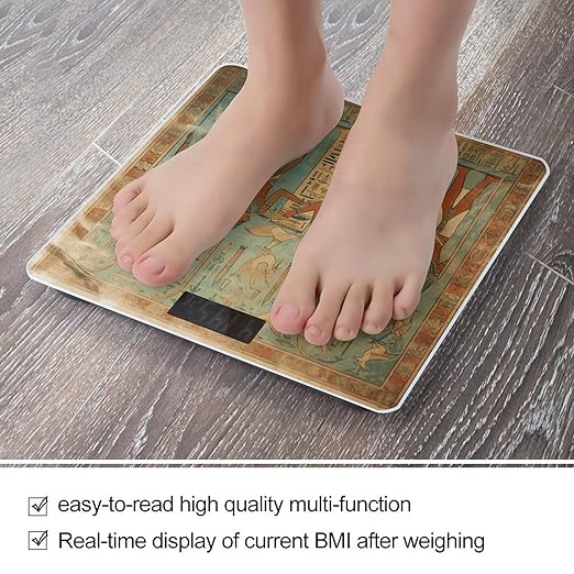 Women in Ancient Egypt Weight Scale Large Bathroom Scales Digital Weight with Bright LED Display Non Slip Automatic Weighing Scale Fashion Weighing Machine for Body
