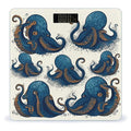 Tentacles Octopus Scale for Body Weight Anti-Slip Tempered Glass Digital Bathroom Scales Clear LCD Display Weighing Scale Safe Rounded Corners Smart Scales