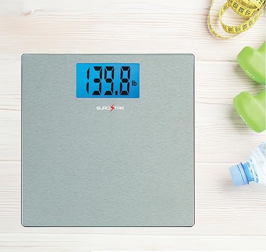 EUROSTAR Digital Glass Bathroom Scale Silver