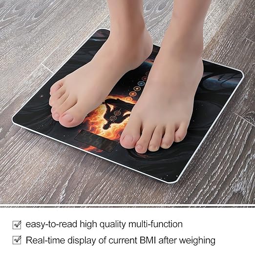 Blacklight Seven Chakra Yoga Meditation Weight Scale Large Digital Bathroom Scales with Bright LED Display Non Slip Digital Scale and Step On Fashion Weighing Machine for Body
