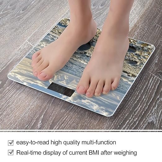 Stones on Beach Scale for Body Weight Digital Bathroom Scale Accurate Smart Weight Scales with Large Display Weighing Machine High Precision Scales