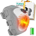 Electric Knee Massager with Heat 3 Heating and Vibration and Kneading Modes Deep Relaxation Relief Fatigue 5000mAh Battery Portable Cordless Adjustable Straps Gift for Men Women Gray 1 Pack