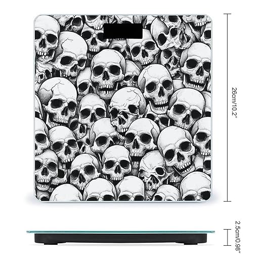 Women's Fashion Automatic Switch Digital Bathroom Weighing Scale Smart Scale Cool Funny Goth Skulls