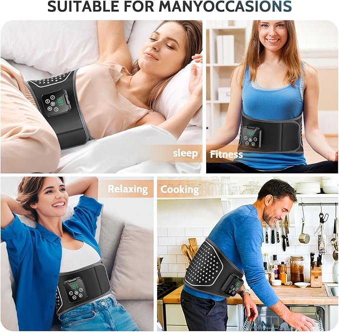Lower Back Massager with HeatHeating Pad for Back with Auto-Inflatable MassagerCordless Back Massager with 3 Vibration and 4 HeatPortable Heated Pads for Lower Back ReliefGift for Women Men Family