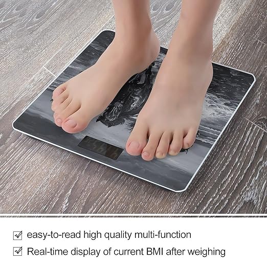 Running Black Horses Digital Bathroom Scale for Body Weight Weighing Scale with Backlit LCD Display High Precision Measurements &amp Measures Weight Up to 180kg