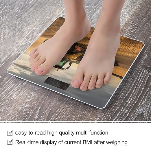 Farm Tractor Harvest Scale for Body Weight High Precision Digital Weight Scales with LCD Display Anti-Slip Sturdy Slim Tempered Glass Bathroom Scale for Home Use