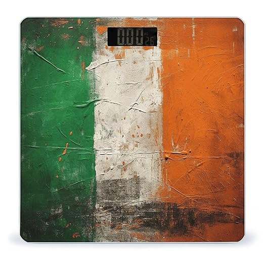 Hand Drawn Flag Pattern Scale for Body Weight Accurate Digital Bathroom Scale Toughened Glass High Precision Scales Smart Weight Scales with Large LCD Backlight Display Weighing Machine