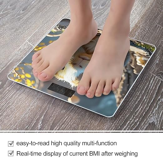 Guinea Pig Scale for Body Weight Digital Bathroom Scale Toughened Glass High Precision Scales for Body Weight with Large LCD Backlight Display Weight Scales